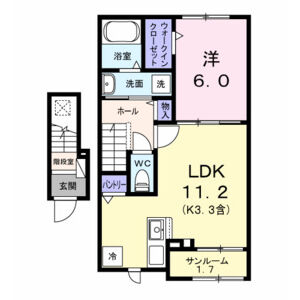 1LDK 間取り図