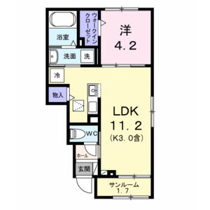 1LDK 間取り図