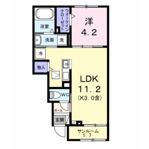 1LDK 間取り図
