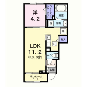 1LDK 間取り図