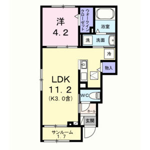 1LDK 間取り図