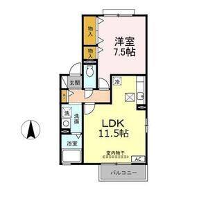 1LDK 間取り図