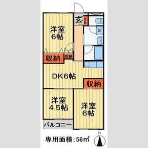 3DK 間取り図