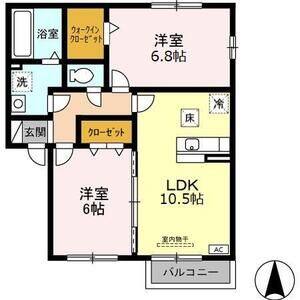 2LDK 間取り図