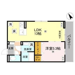 1LDK 間取り図