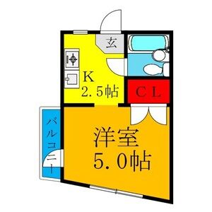 1K 間取り図