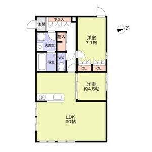 2LDK 間取り図