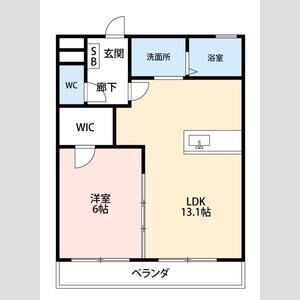 1LDK 間取り図