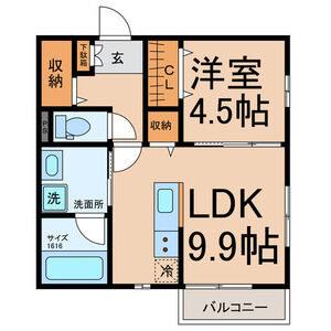 1LDK 間取り図
