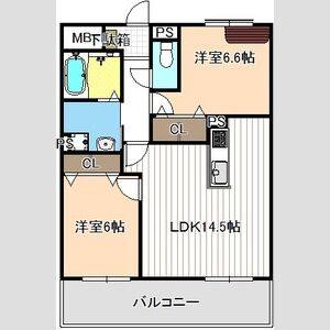 2LDK 間取り図