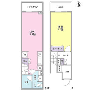 1LDK 間取り図