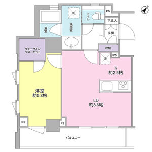 1LDK 間取り図