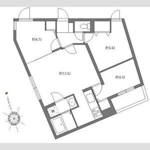 2LDK 間取り図