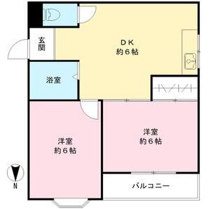 2DK 間取り図