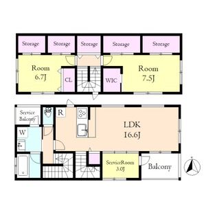 2LDK 間取り図