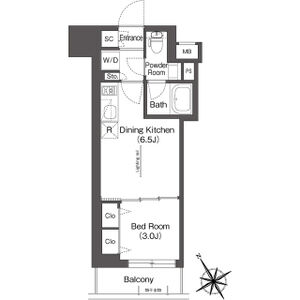 1DK 間取り図
