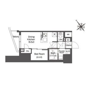 1DK 間取り図
