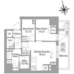 2DK 間取り図