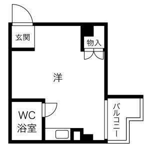ワンルーム 間取り図