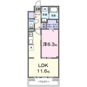 1LDK 間取り図