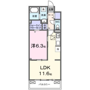 1LDK 間取り図