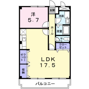 1LDK 間取り図