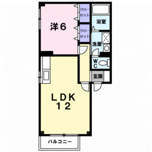 1LDK 間取り図