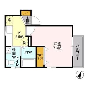 1K 間取り図