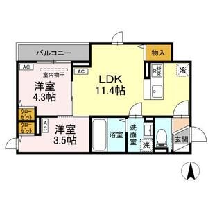 2LDK 間取り図
