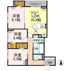 3LDK 間取り図