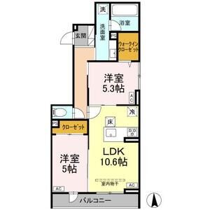 2LDK 間取り図
