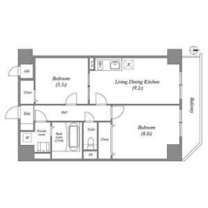 2DK 間取り図