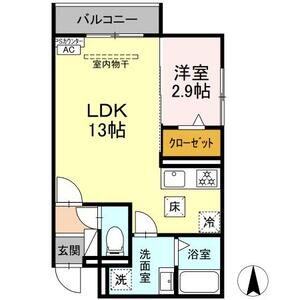1LDK 間取り図