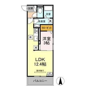 1LDK 間取り図