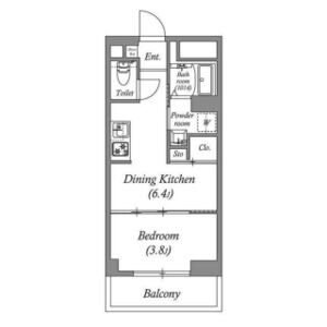 1DK 間取り図