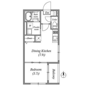 1DK 間取り図