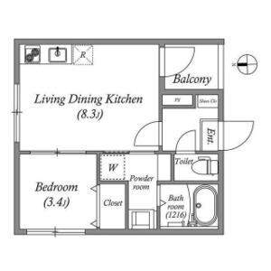 1LDK 間取り図