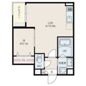 1LDK 間取り図