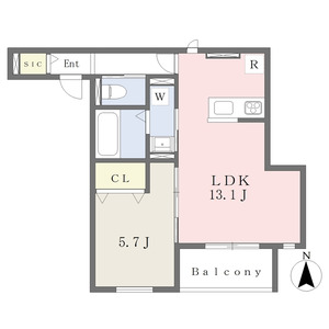 1LDK 間取り図
