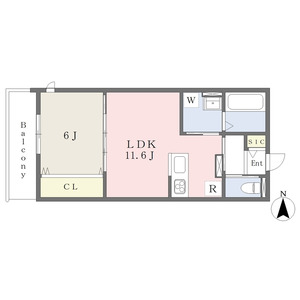 1LDK 間取り図