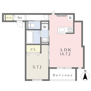 1LDK 間取り図