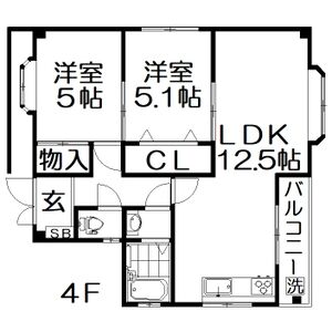2LDK 間取り図