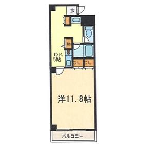 1DK 間取り図