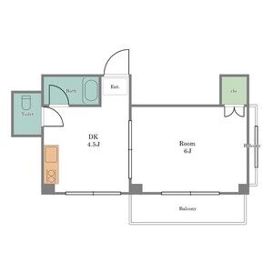 1DK 間取り図