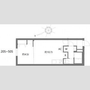 1LDK 間取り図
