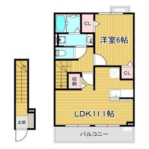 1LDK 間取り図
