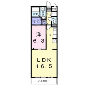 1LDK 間取り図