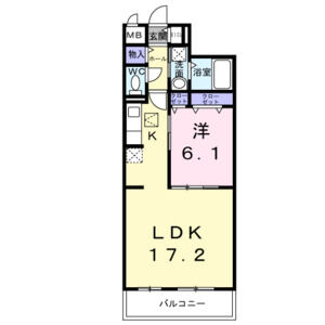 1LDK 間取り図