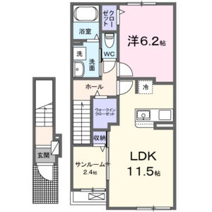 1LDK 間取り図