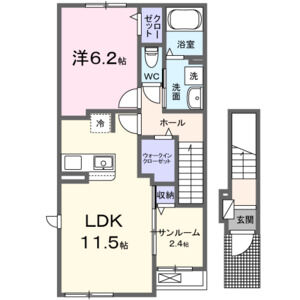 1LDK 間取り図
